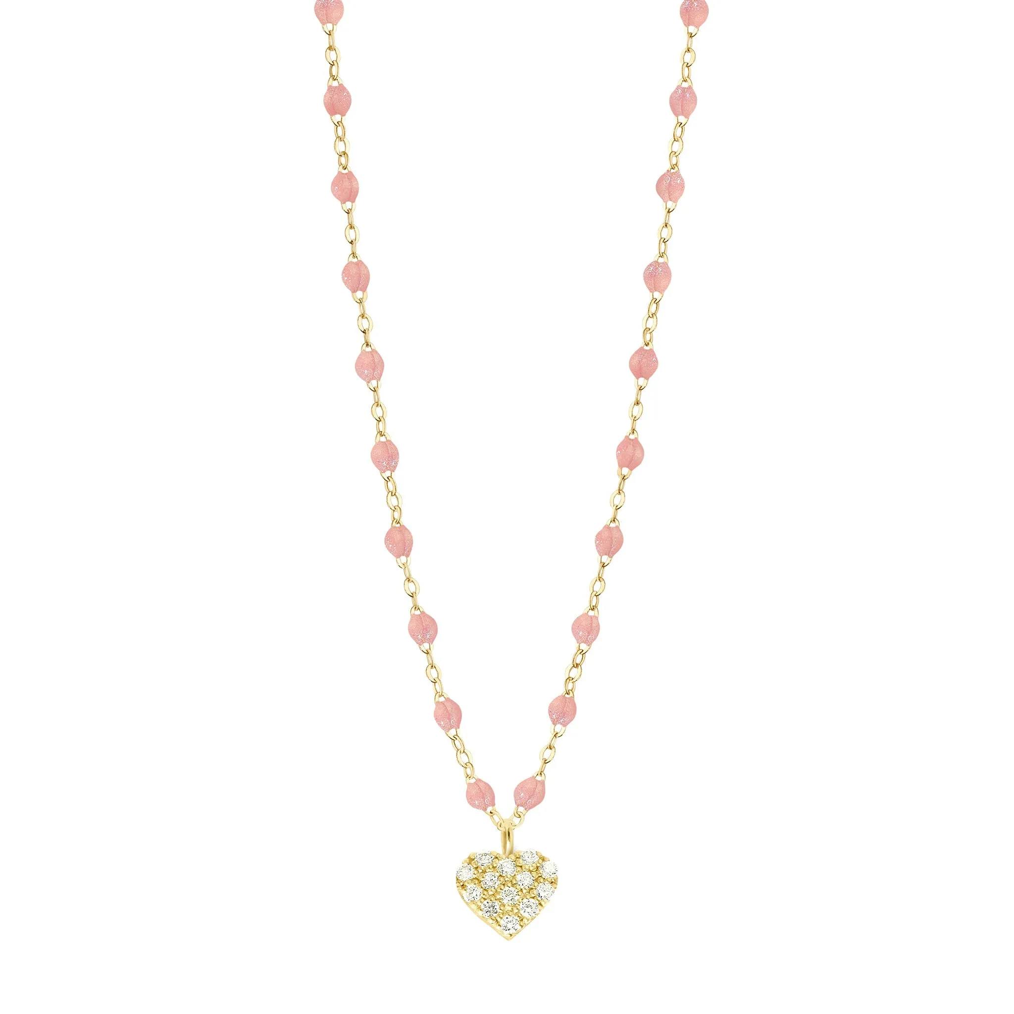 In Love Diamond Necklace, Blush, Yellow Gold, 16.5