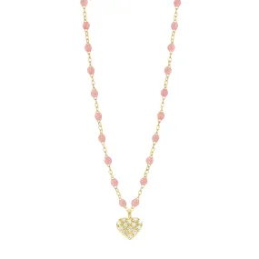 In Love Diamond Necklace, Blush, Yellow Gold, 16.5