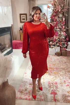 Ivy City Red Sequin Dress NWT- Size XXL (sold out online)