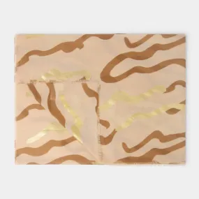 Katie Loxton Nude Pink Abstract Wave Printed Foil Scarf