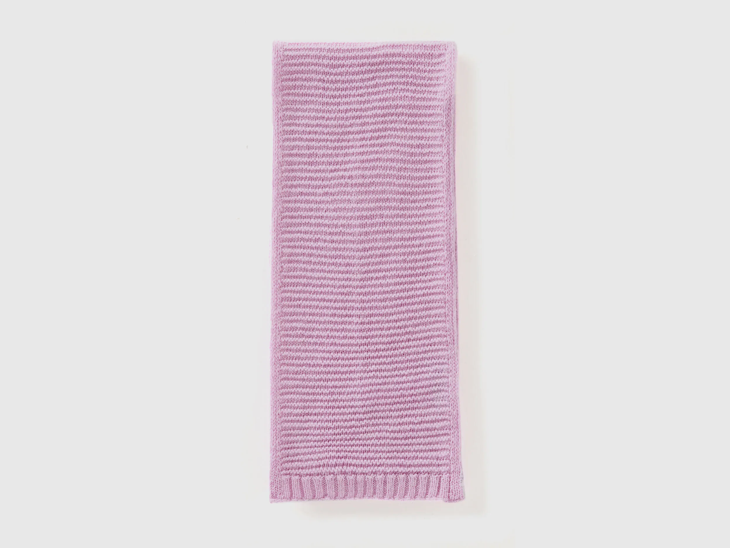 Knit scarf in stretch wool blend - Lilac | Benetton