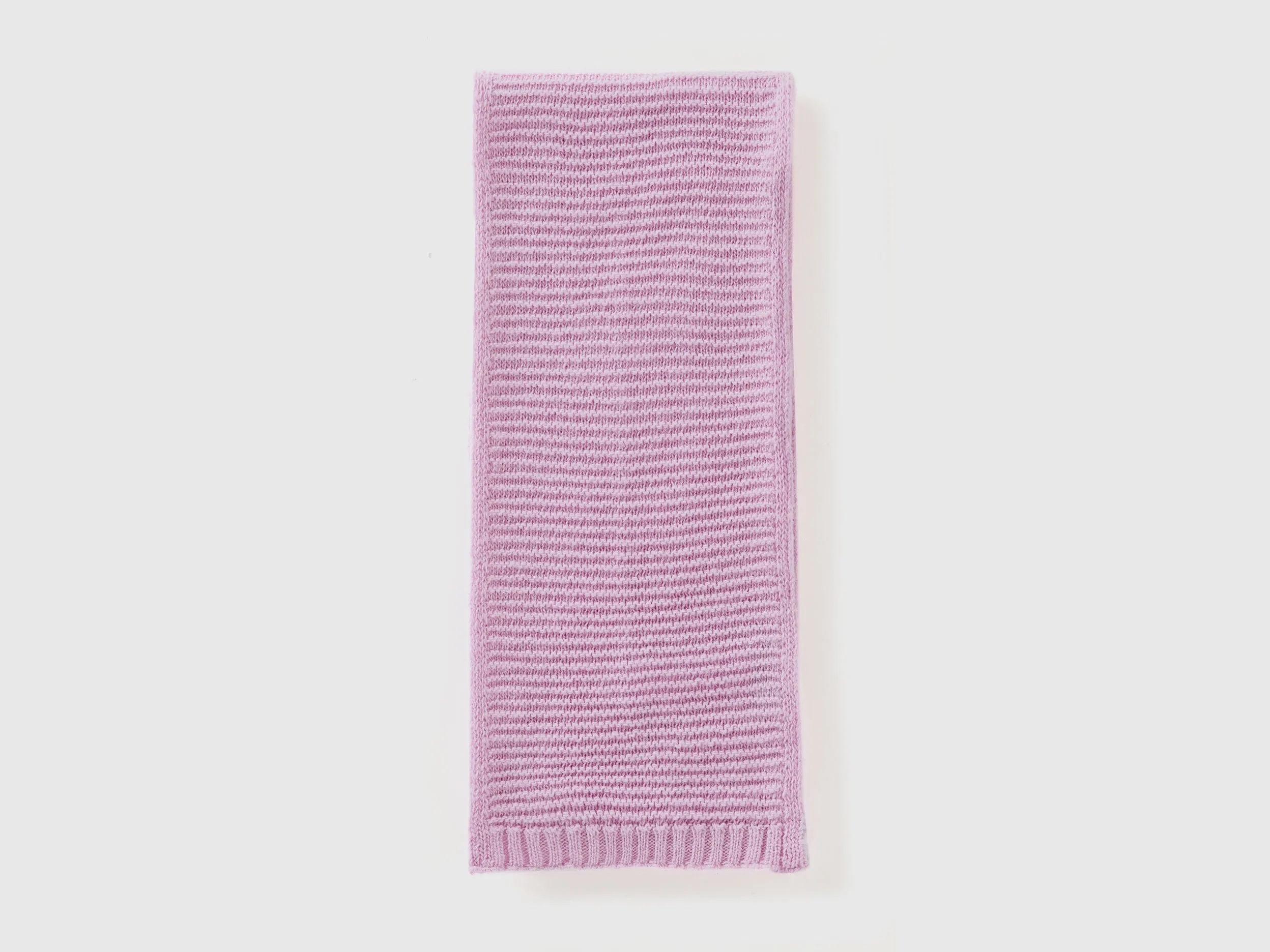 Knit scarf in stretch wool blend - Lilac | Benetton