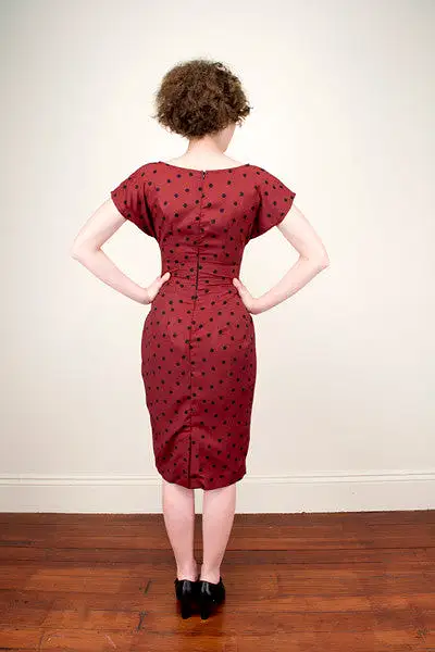 Lalleh Burgundy Dots Dress