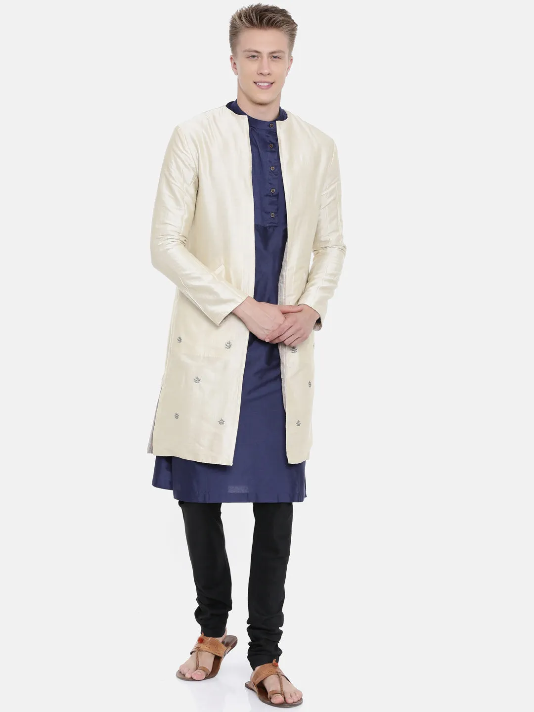 Linen Silk Reversible Long Jacket - MMLORJ001