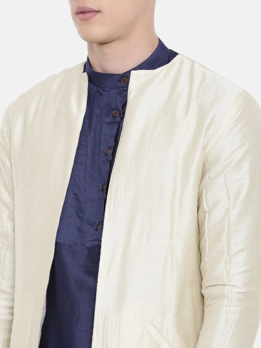 Linen Silk Reversible Long Jacket - MMLORJ001