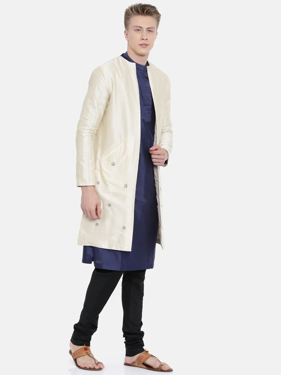 Linen Silk Reversible Long Jacket - MMLORJ001