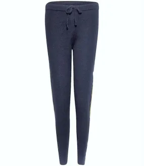 MADISON MAISON GOLD LAMINATED BANDS CASHMERE TROUSERS - DENIM 