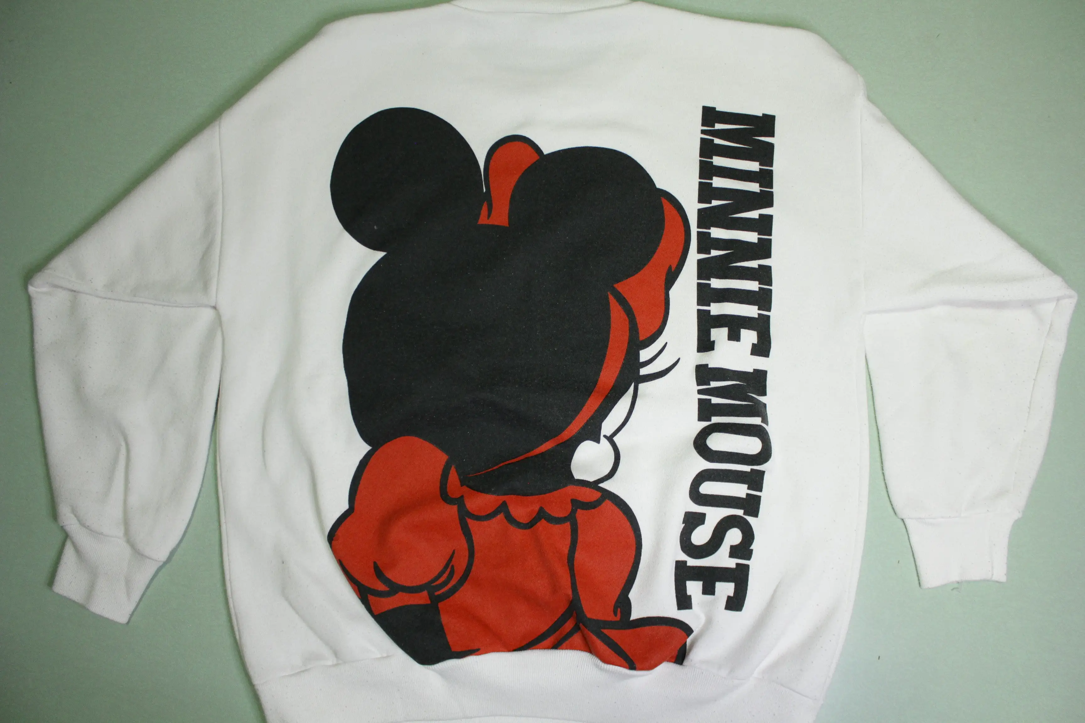 Minnie Mouse Big Face Print Vintage 80's 90's Made in USA Disney Sweatshirt