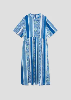 Multi Pattern Short Sleeve Shirt One-Piece (Nostalgic Pottery)