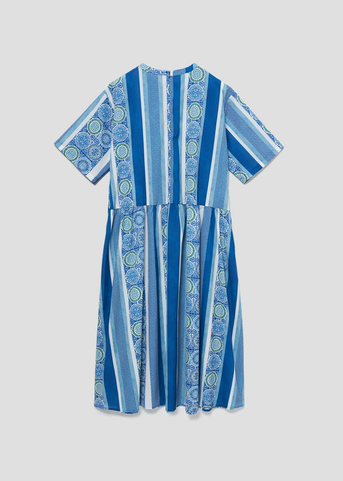 Multi Pattern Short Sleeve Shirt One-Piece (Nostalgic Pottery)