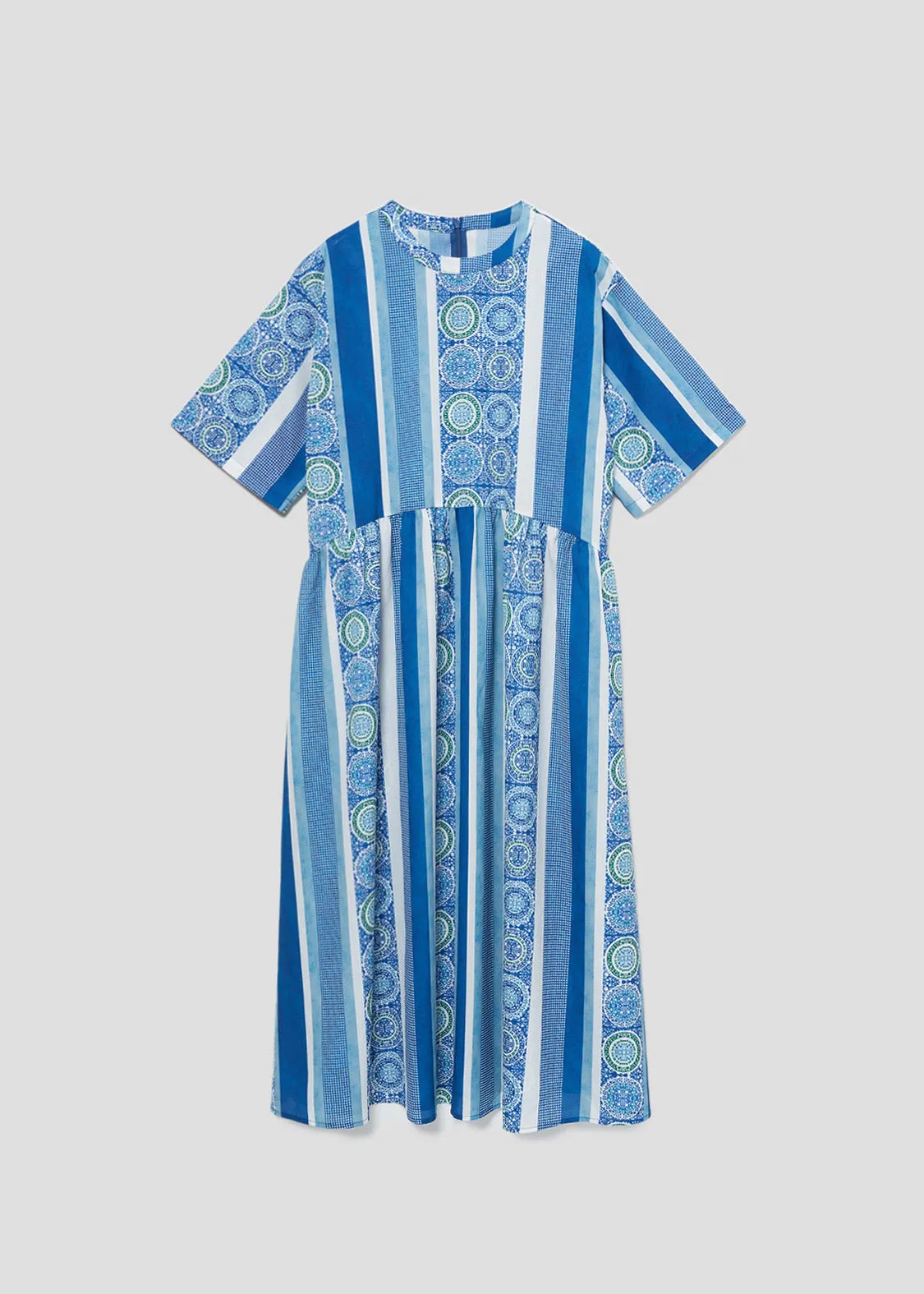 Multi Pattern Short Sleeve Shirt One-Piece (Nostalgic Pottery)