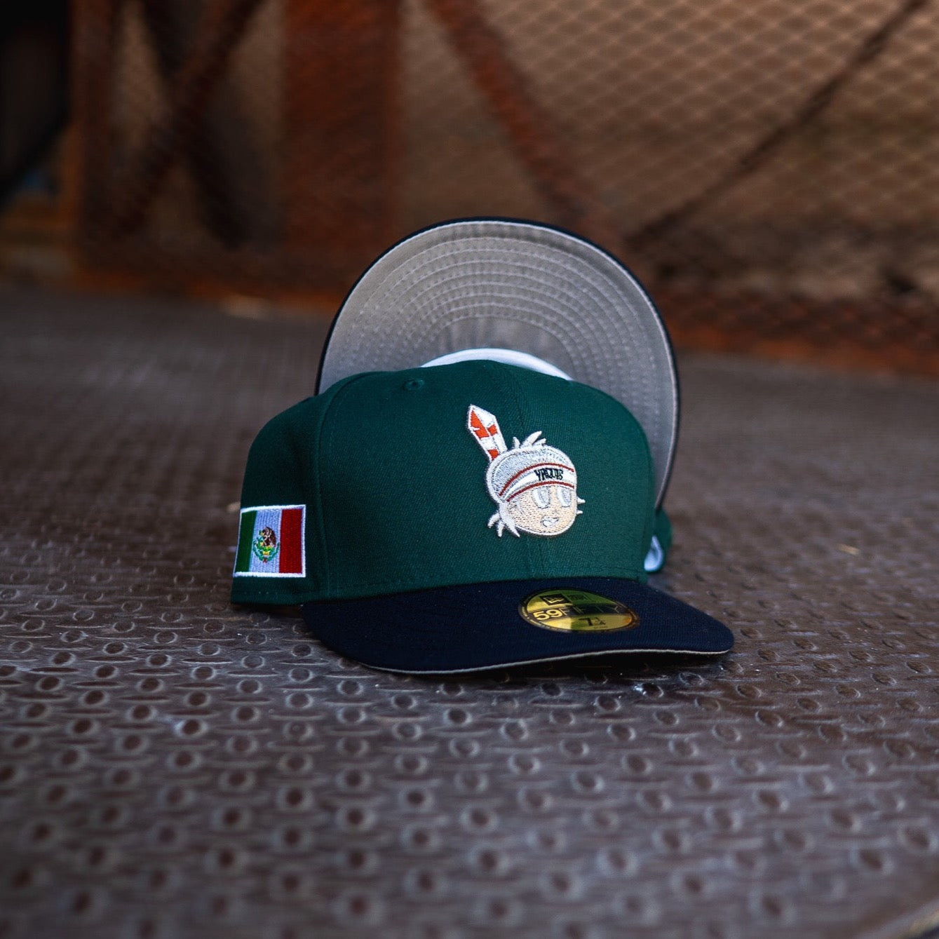 New Era Los Yaquis de Obregon Mexico Grey UV (Forest Green/Navy)