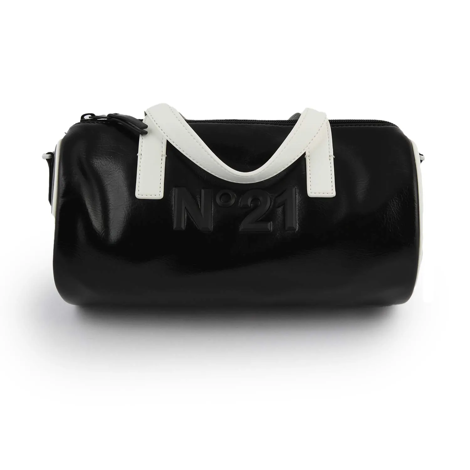 N° 21 Black And White N21 Cylinder Faux Leather Bag