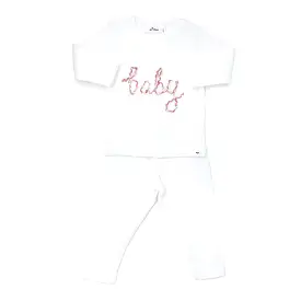 oh baby! Two Piece Set - Baby in Parfait Blush Yarn - Cream