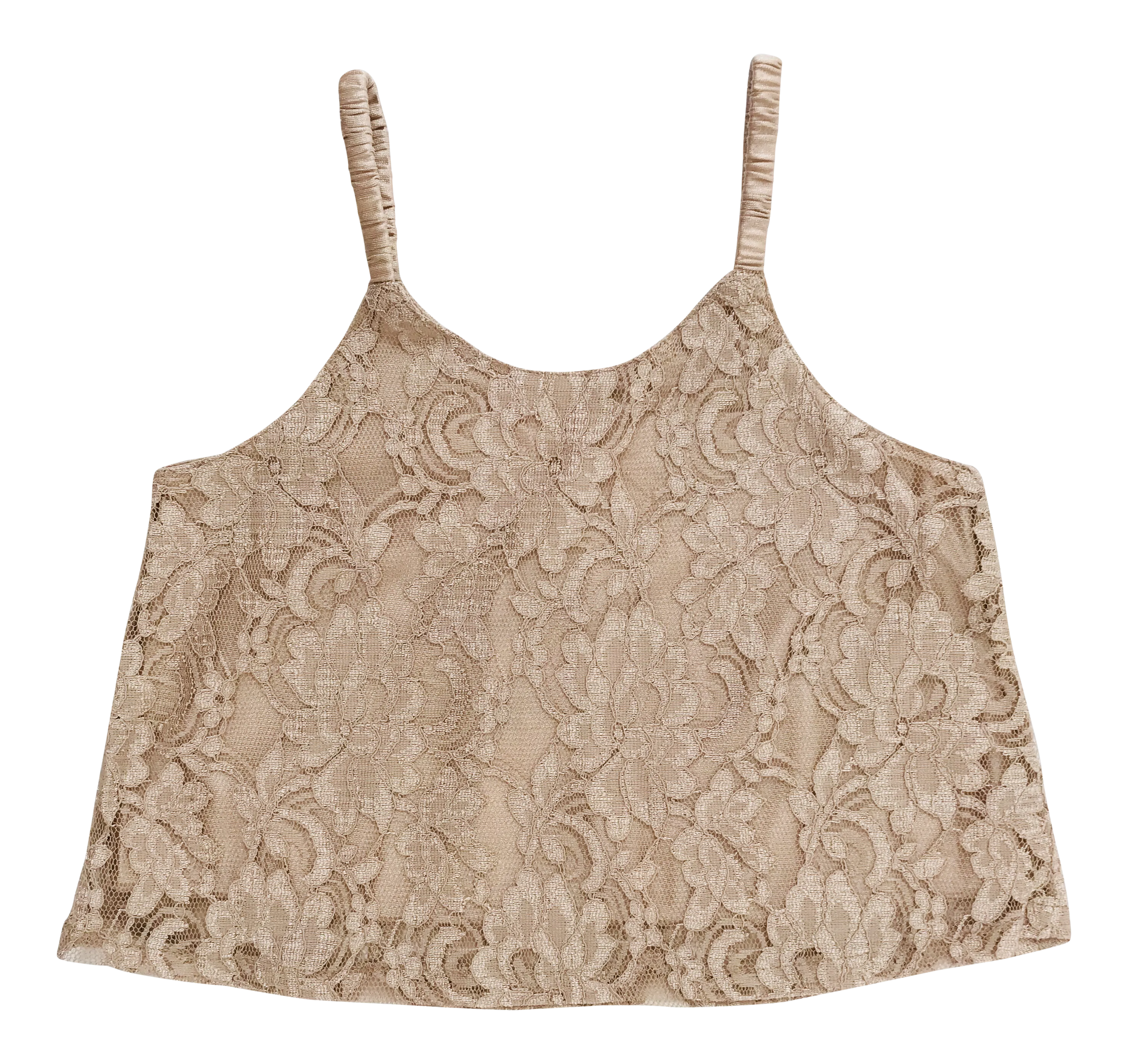 [OUTLET] DOLLY by Le Petit Tom  LACY SPAGHETTI TOP taupe