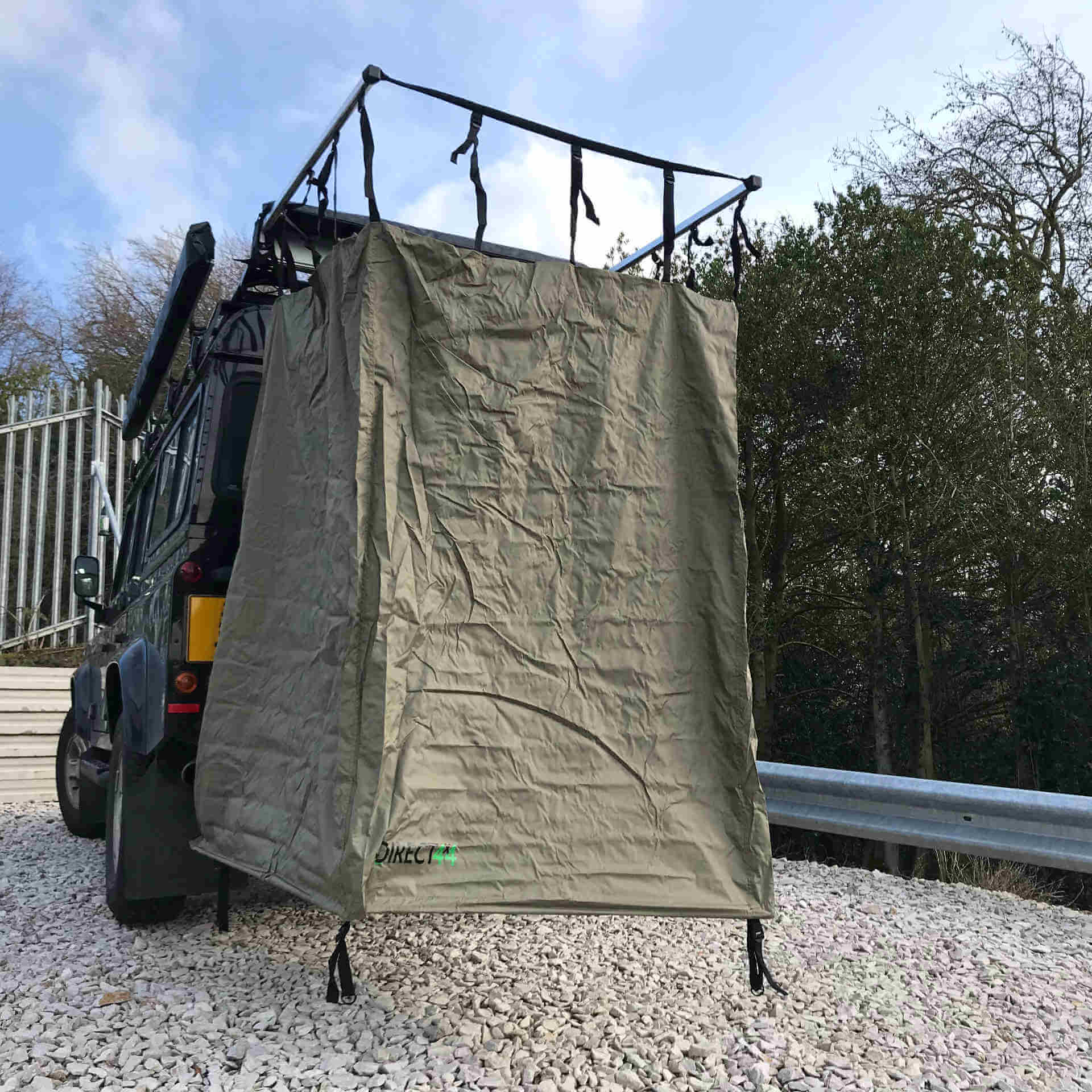 Overland Expedition Fold-Out Shower Privacy Curtain Side Box in Forest Green