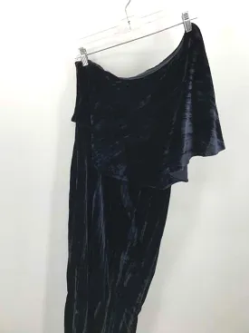 Pre-Owned Adrianna Papell Navy Size 8 One Shoulder Maxi Short Sleeve Dress