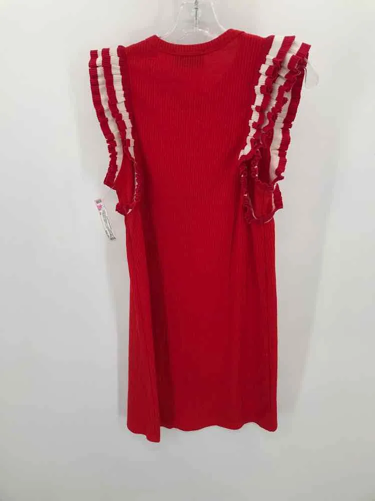 Pre-Owned Sugar + L!ps Red Size XS Knee Length Short Sleeve Dress