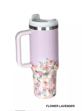 Purple Floral 40 oz Tumbler