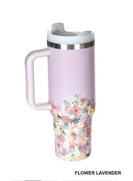 Purple Floral 40 oz Tumbler