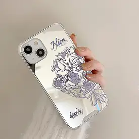 Purple Floral Mirror Phone Case