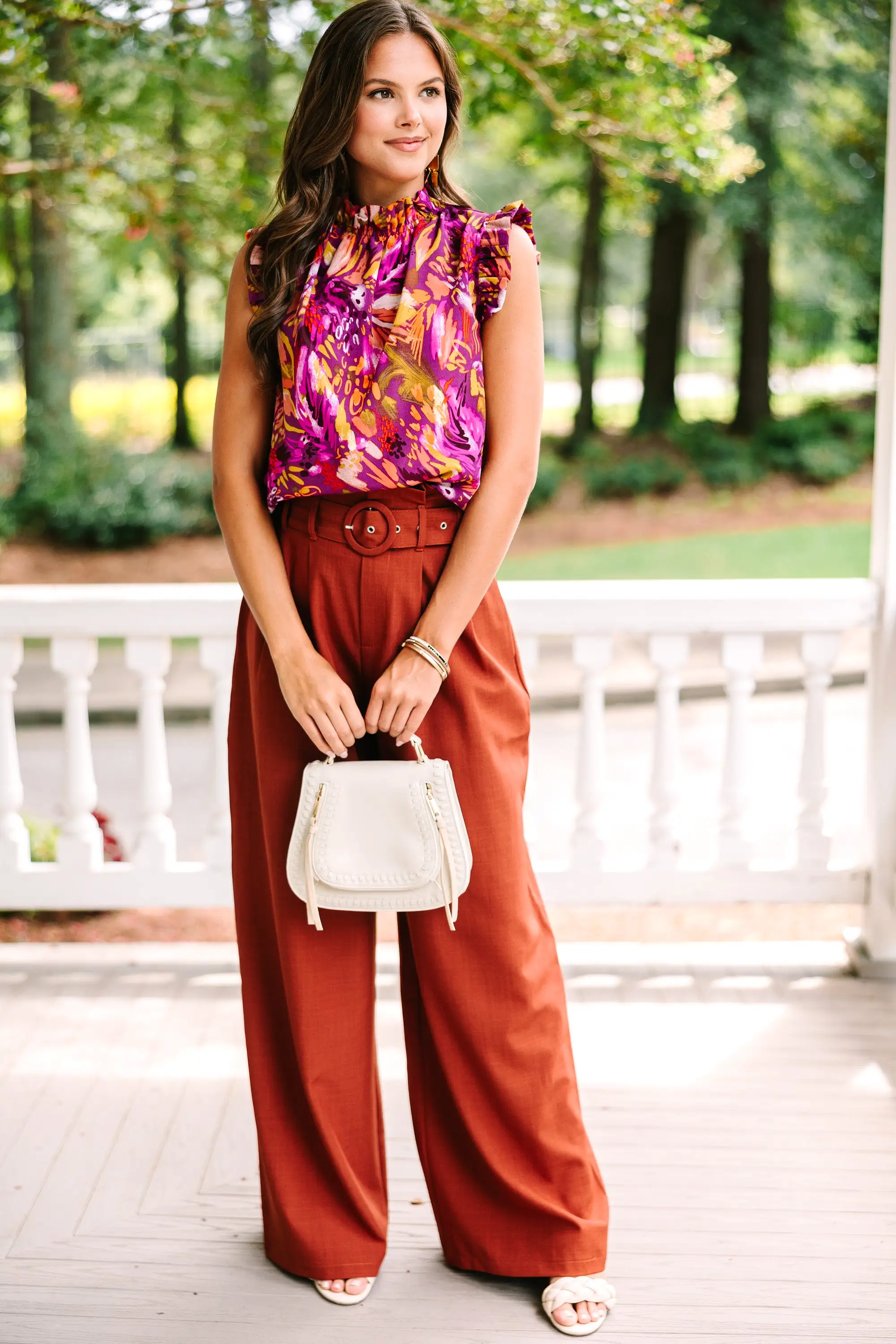 Put It To The Test Plum Purple Floral Tank