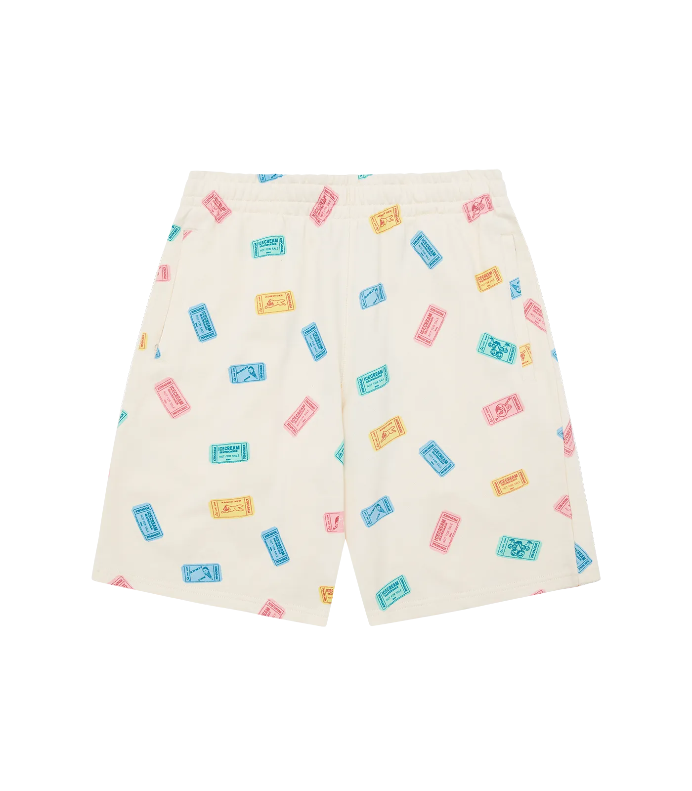 RAFFLE TICKET SWEAT SHORTS - CREAM