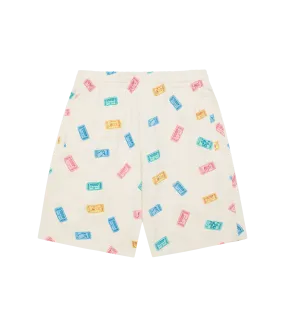 RAFFLE TICKET SWEAT SHORTS - CREAM