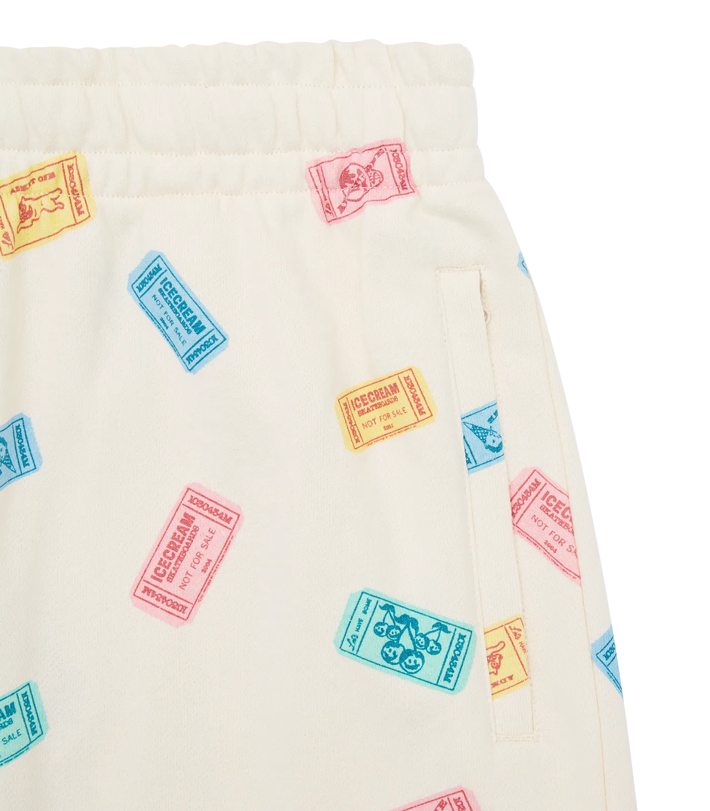 RAFFLE TICKET SWEAT SHORTS - CREAM