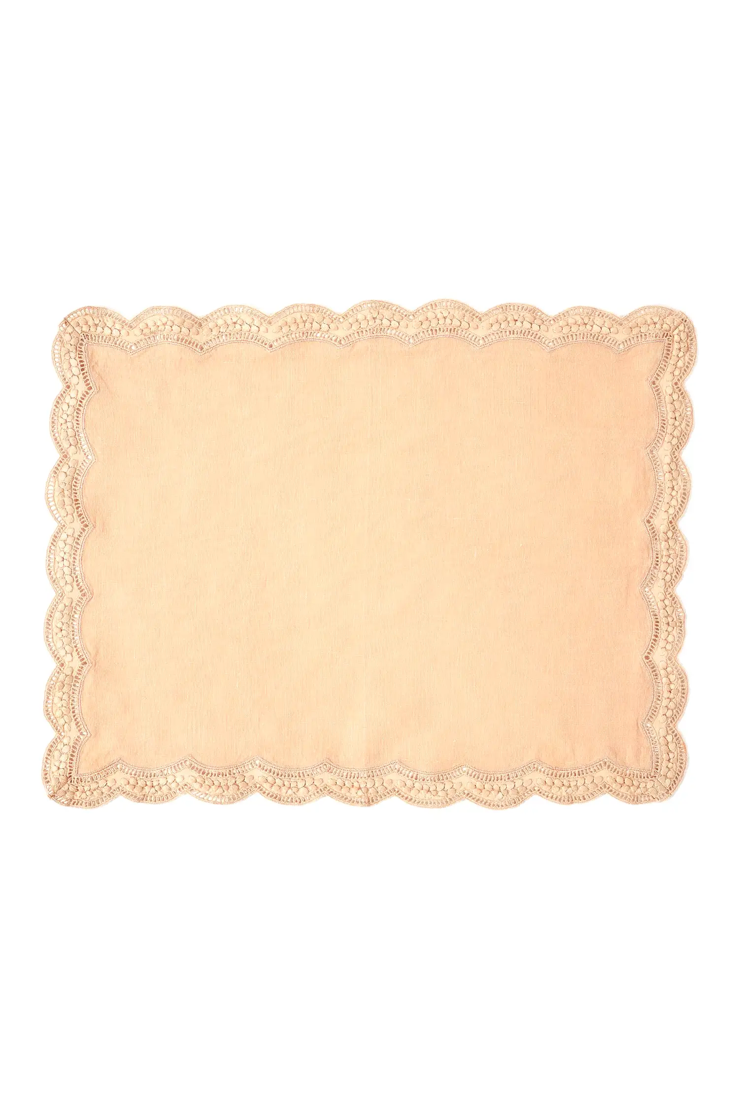 Scallop Embroidered Placemat - Blush