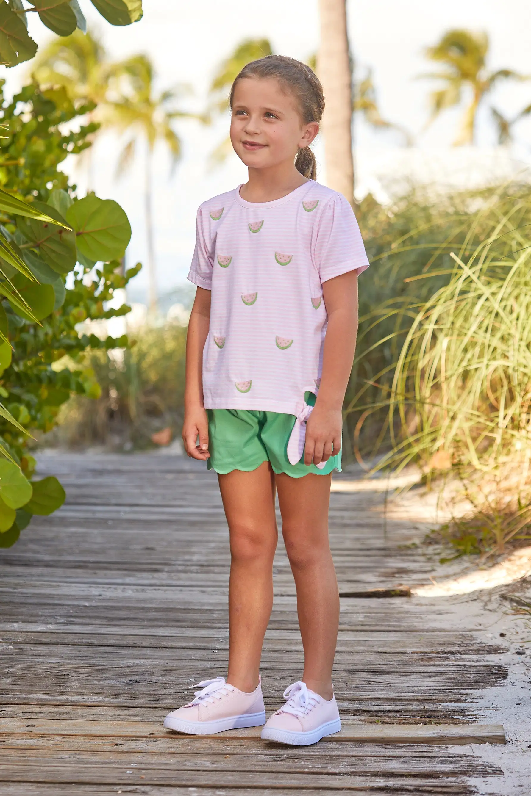 Scallop Short - Green Twill