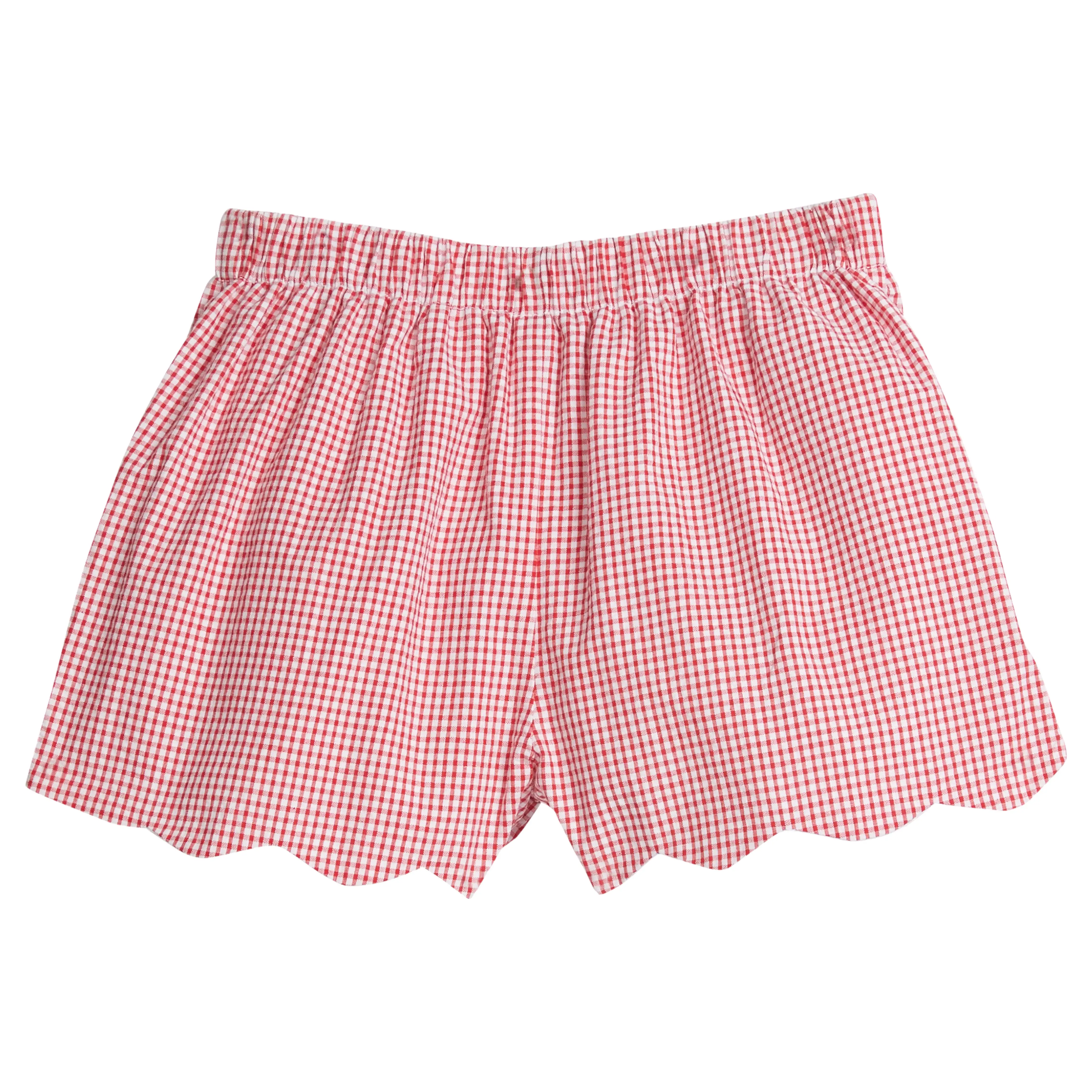 Scallop Short - Red Seersucker Gingham