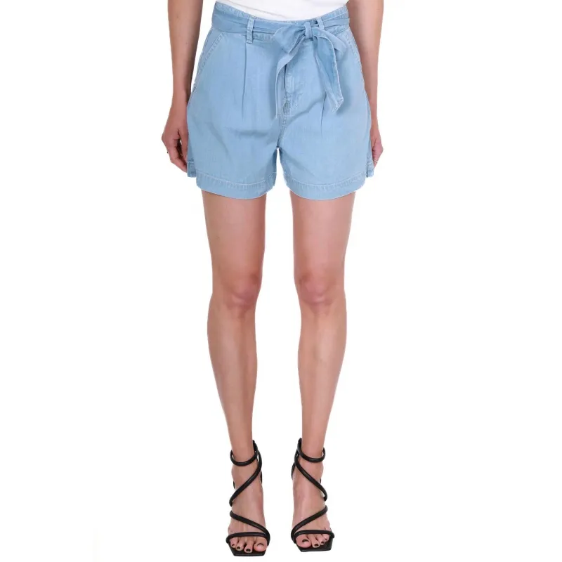 SHORT IN TELA DENIM, AZZURRO