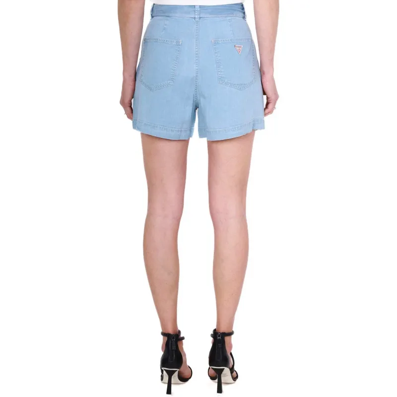 SHORT IN TELA DENIM, AZZURRO