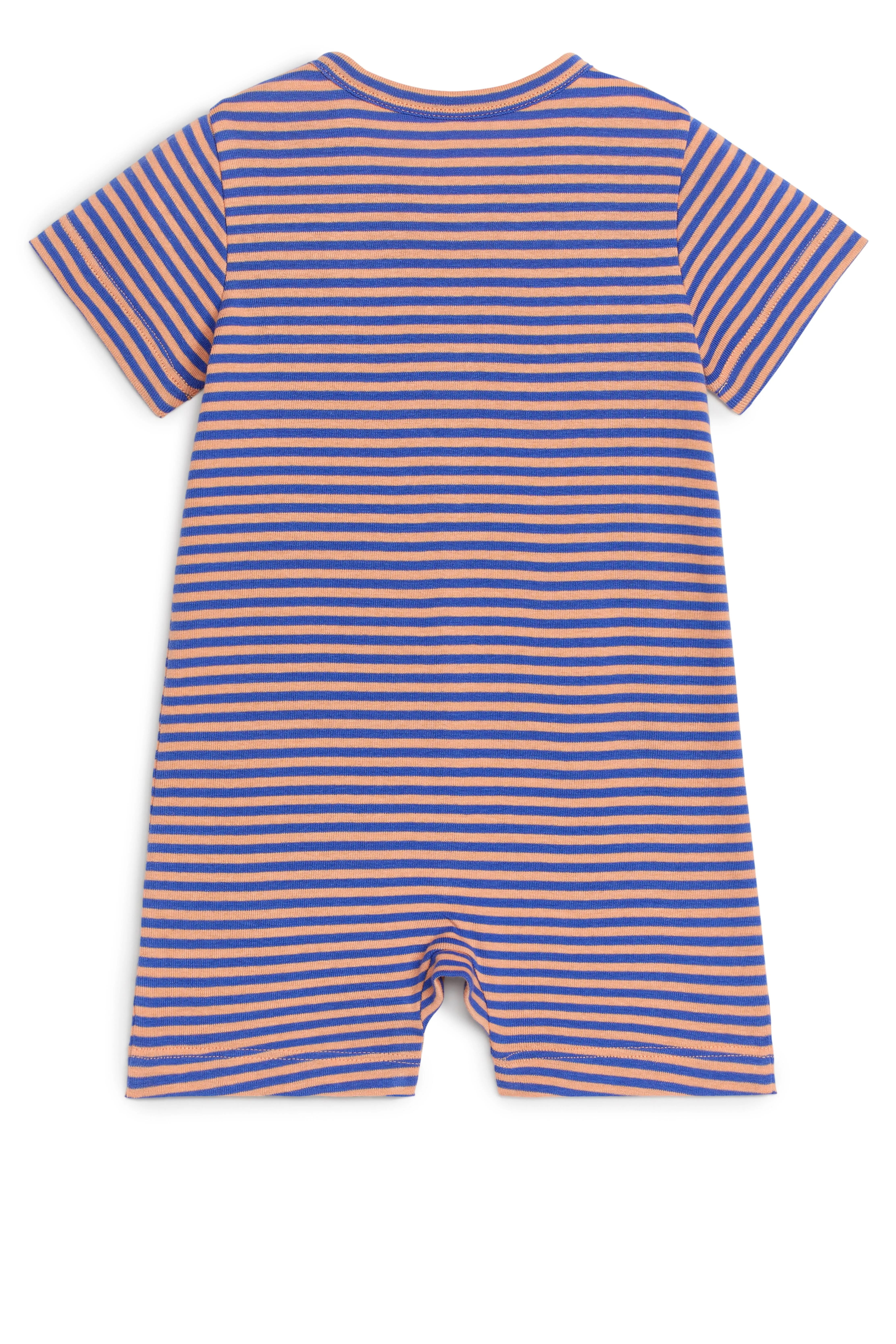 Short Sleeve All-in-One Pyjama - V-neck - Short sleeve - Blue/Orange - Kids | H&M GB