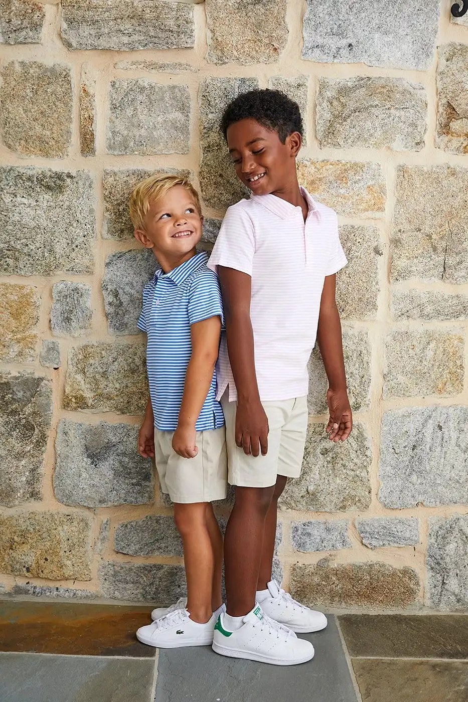 Short Sleeve Polo - Light Pink Stripe