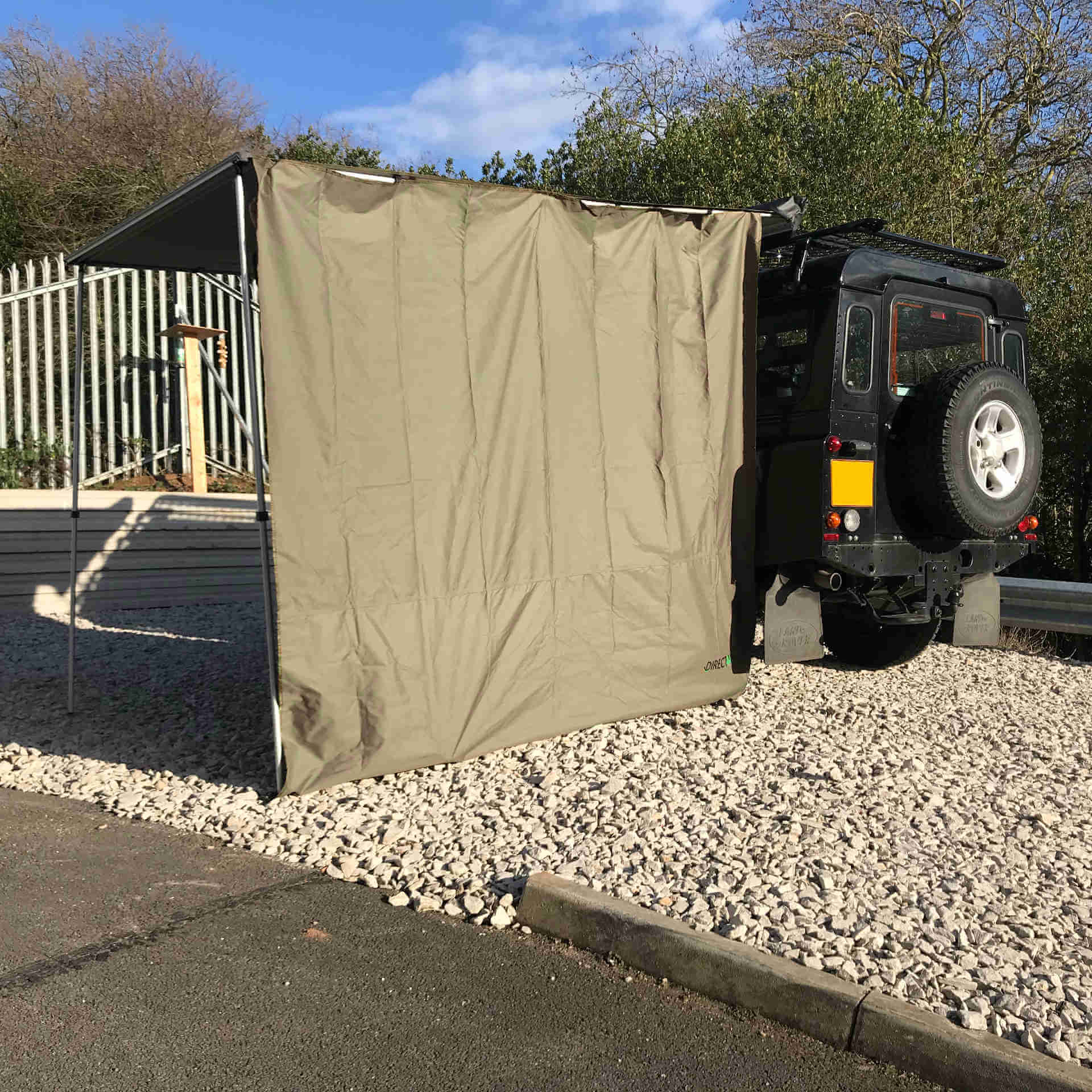 Side Windbreak Wall for Direct4x4 Expedition Awning - 2mx2.2m Forest Green