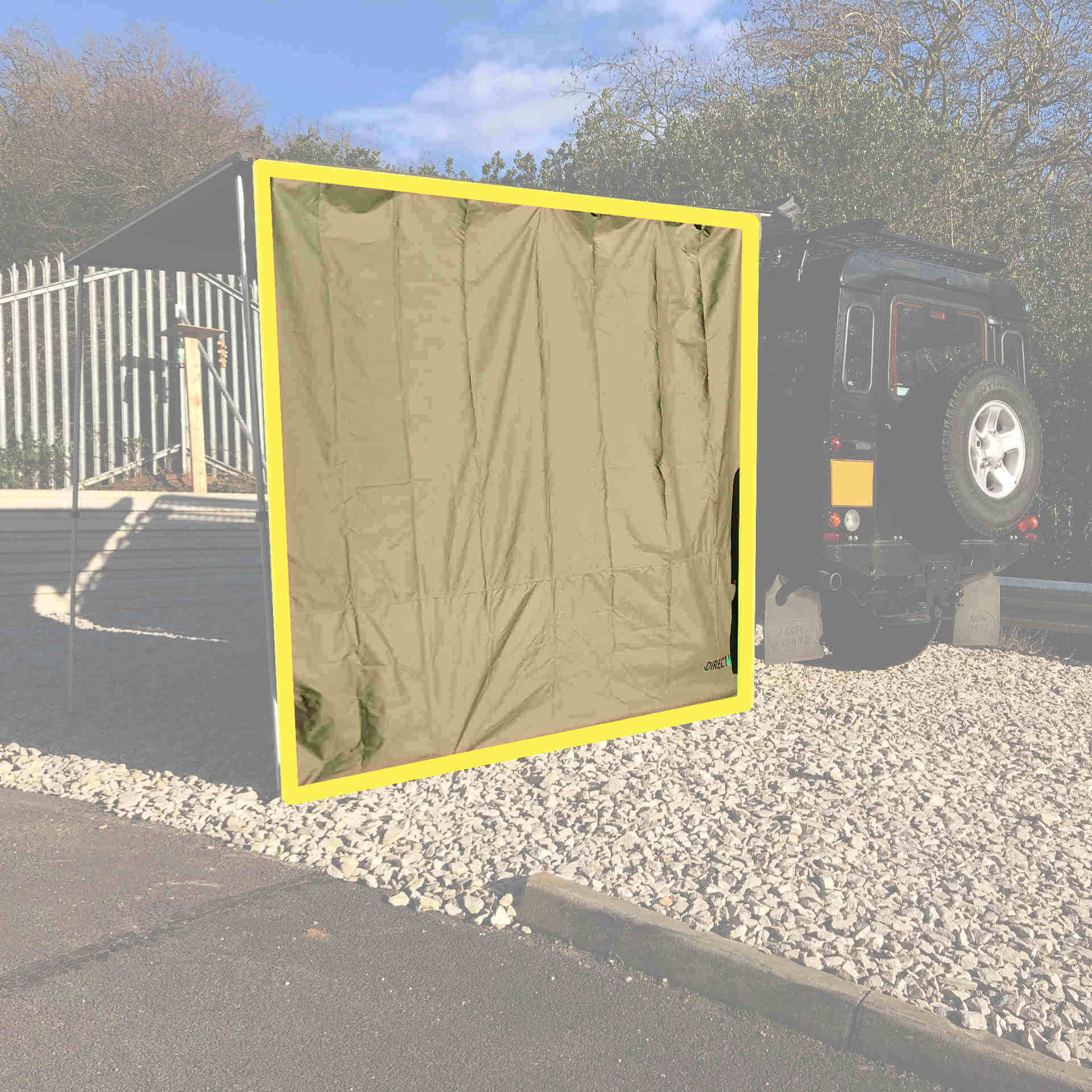 Side Windbreak Wall for Direct4x4 Expedition Awnings - 2.5mx2.2m Forest Green