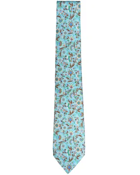 Sky Blue Floral Silk Tie