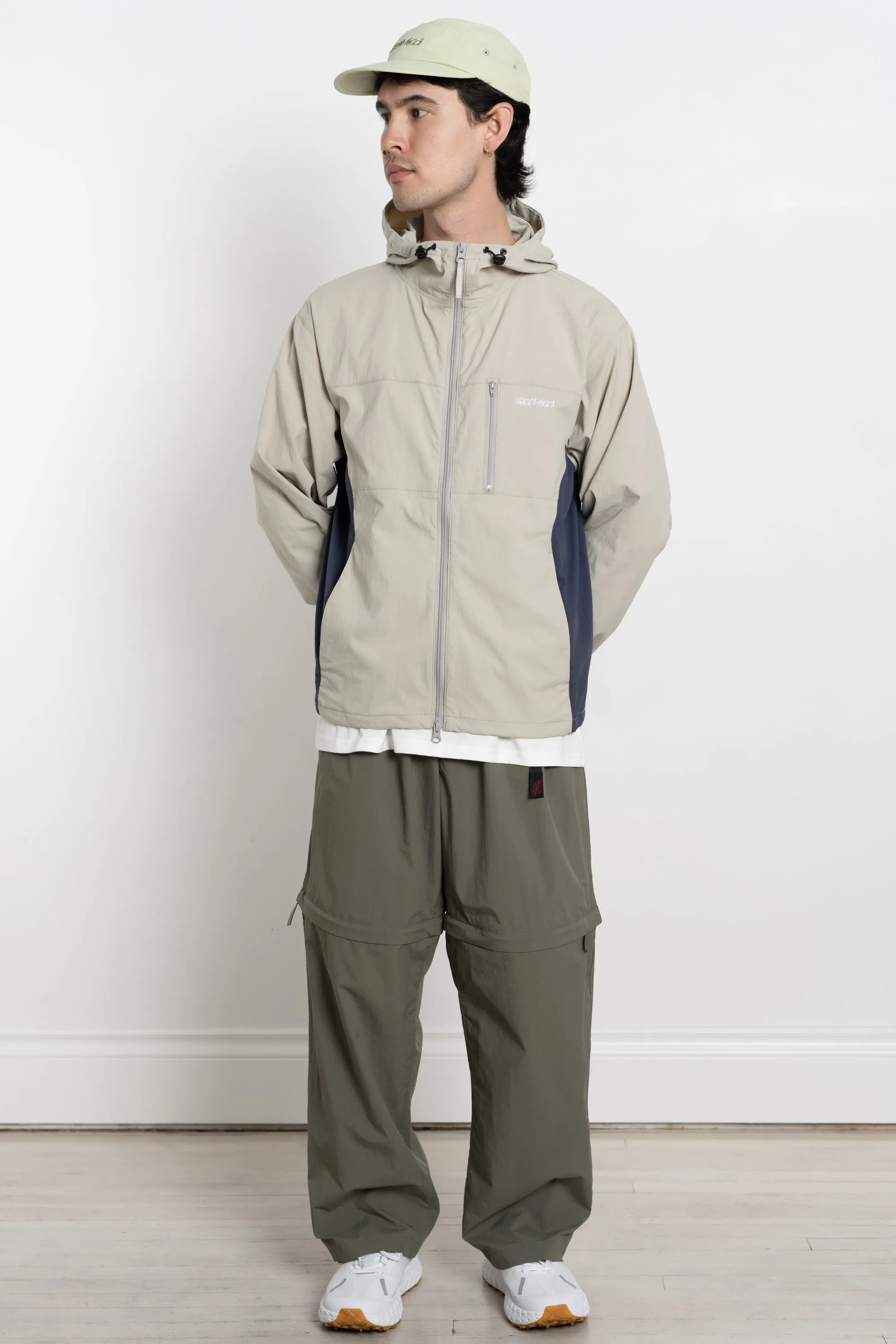 Softshell Nylon Hooded Jacket Stone Grey