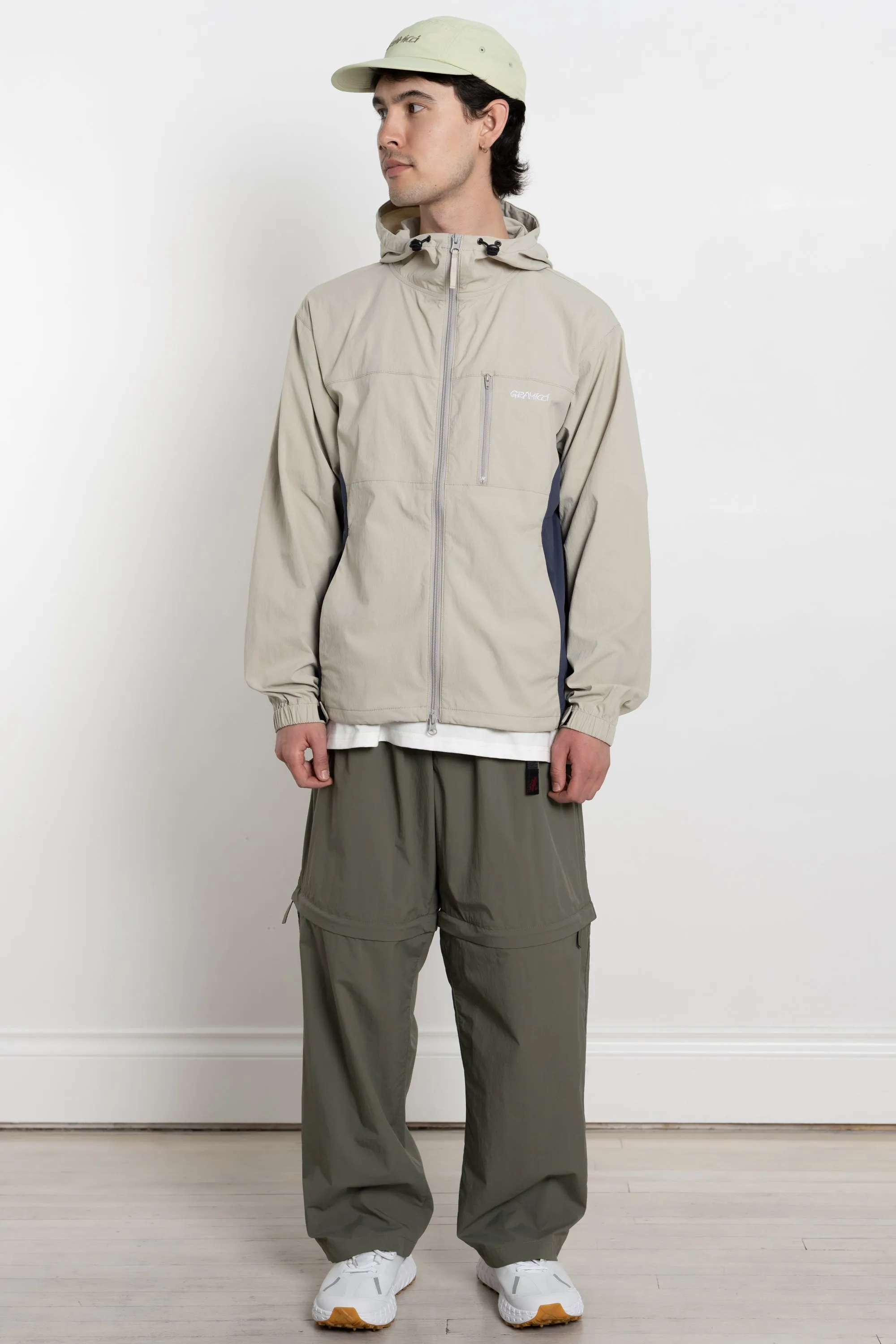 Softshell Nylon Hooded Jacket Stone Grey