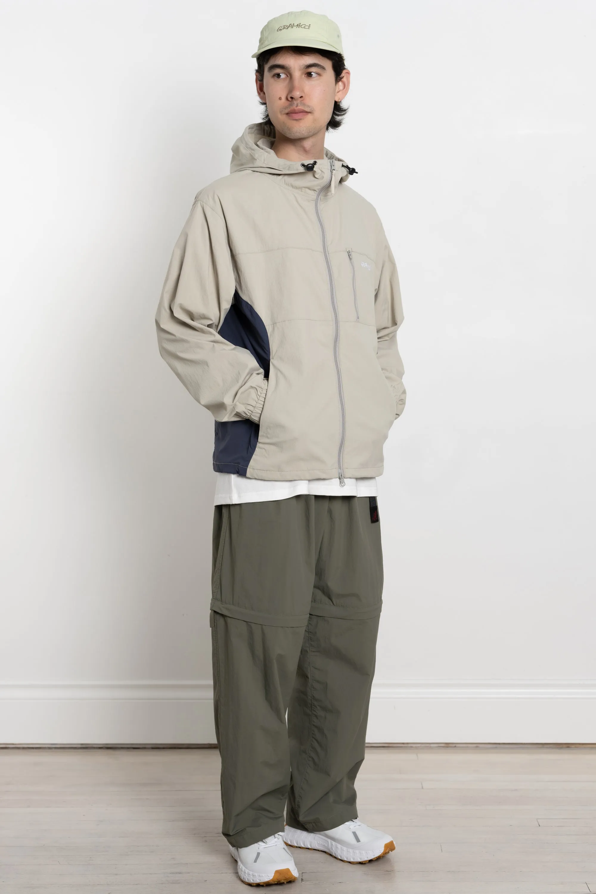 Softshell Nylon Hooded Jacket Stone Grey