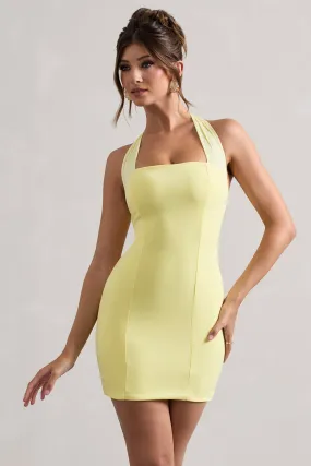 Soul | Lemon Bodycon Halter-Neck Mini Dress