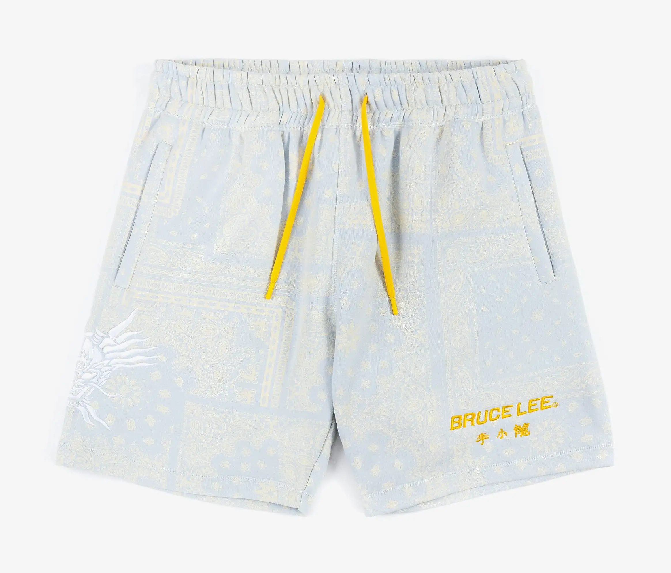 SP x Bruce Lee Dragon Paisley Fleece Mens Shorts (Blue)