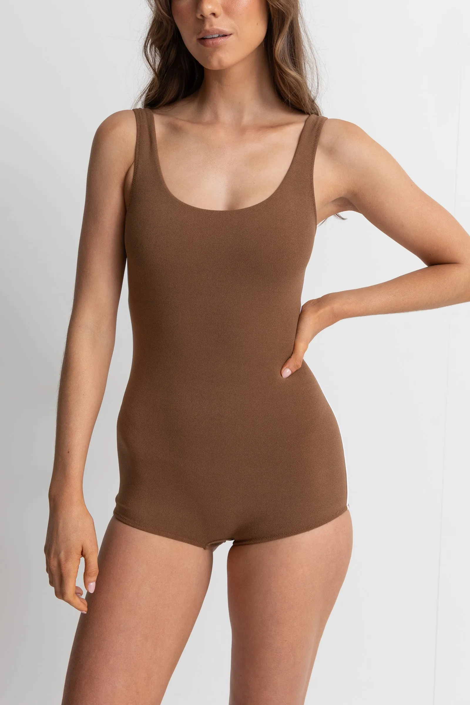 Terry Surf Short One Piece Chocolate