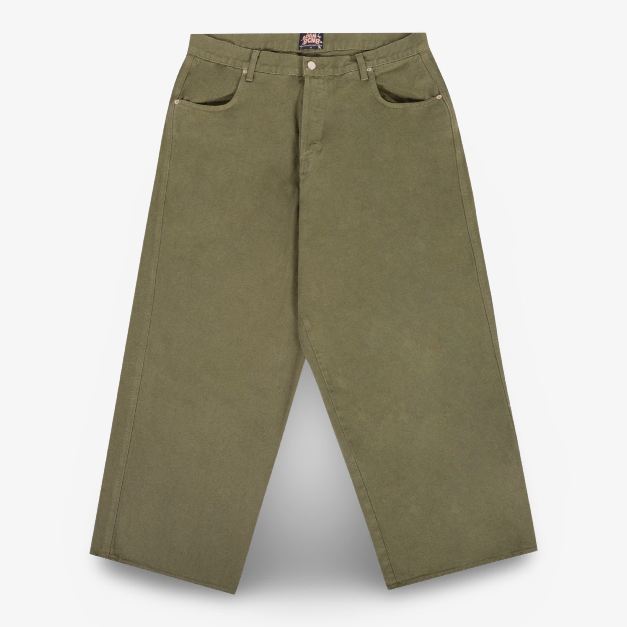 The Hundreds 'Adam Bomb' Washed Baggy Room Denim Forest Green