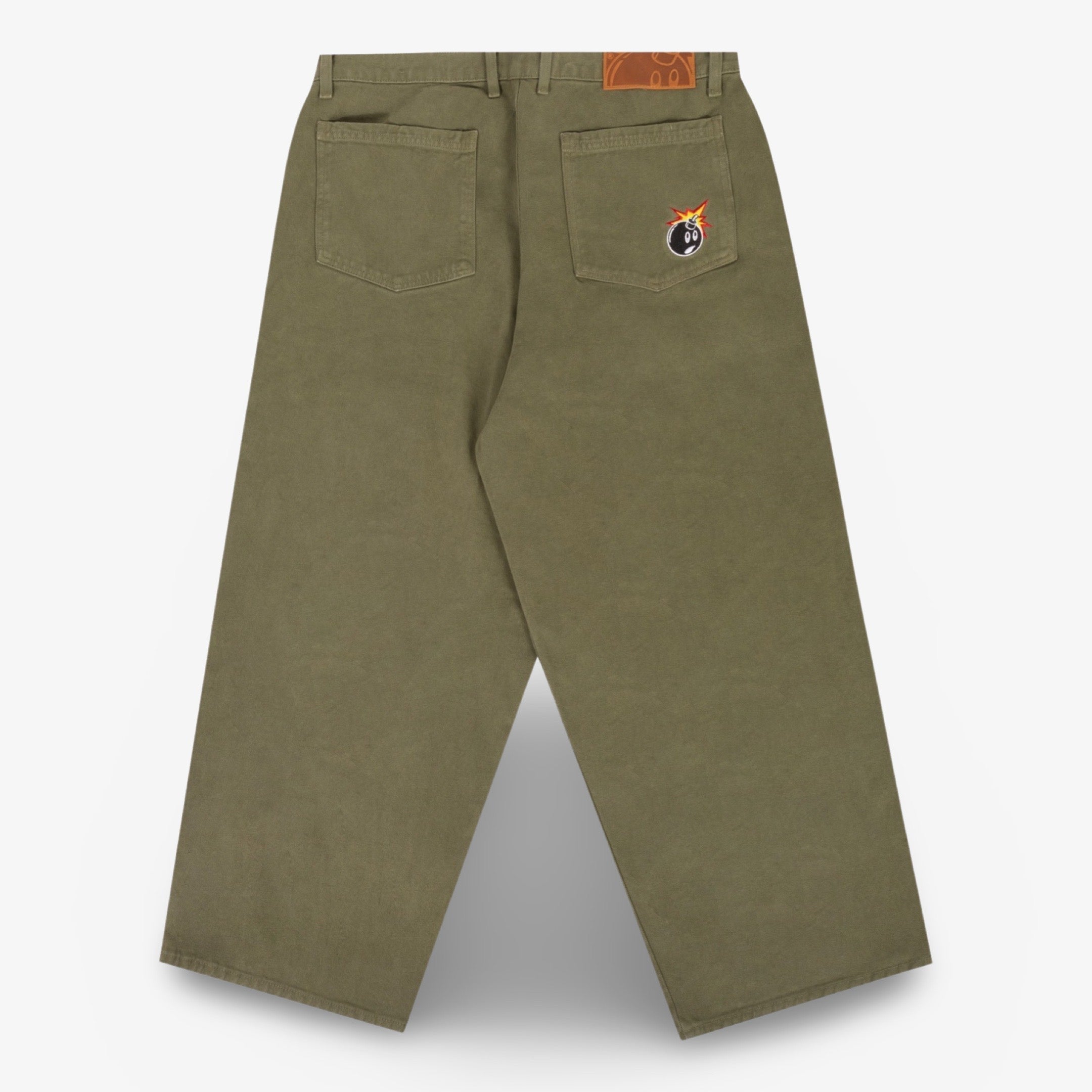 The Hundreds 'Adam Bomb' Washed Baggy Room Denim Forest Green