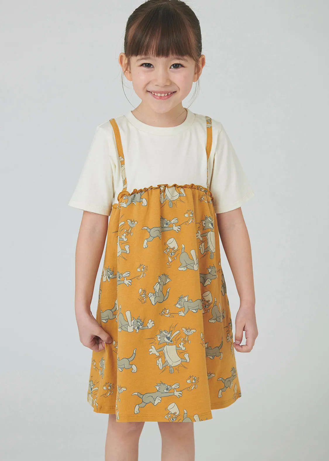 Tom and Jerry Layered Short Sleeve One-Piece (Tom and Jerry_Tom and Jerry Pattern)