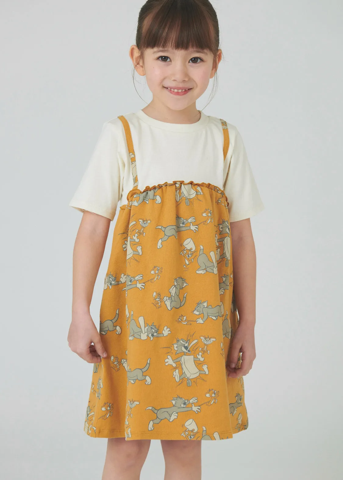 Tom and Jerry Layered Short Sleeve One-Piece (Tom and Jerry_Tom and Jerry Pattern)