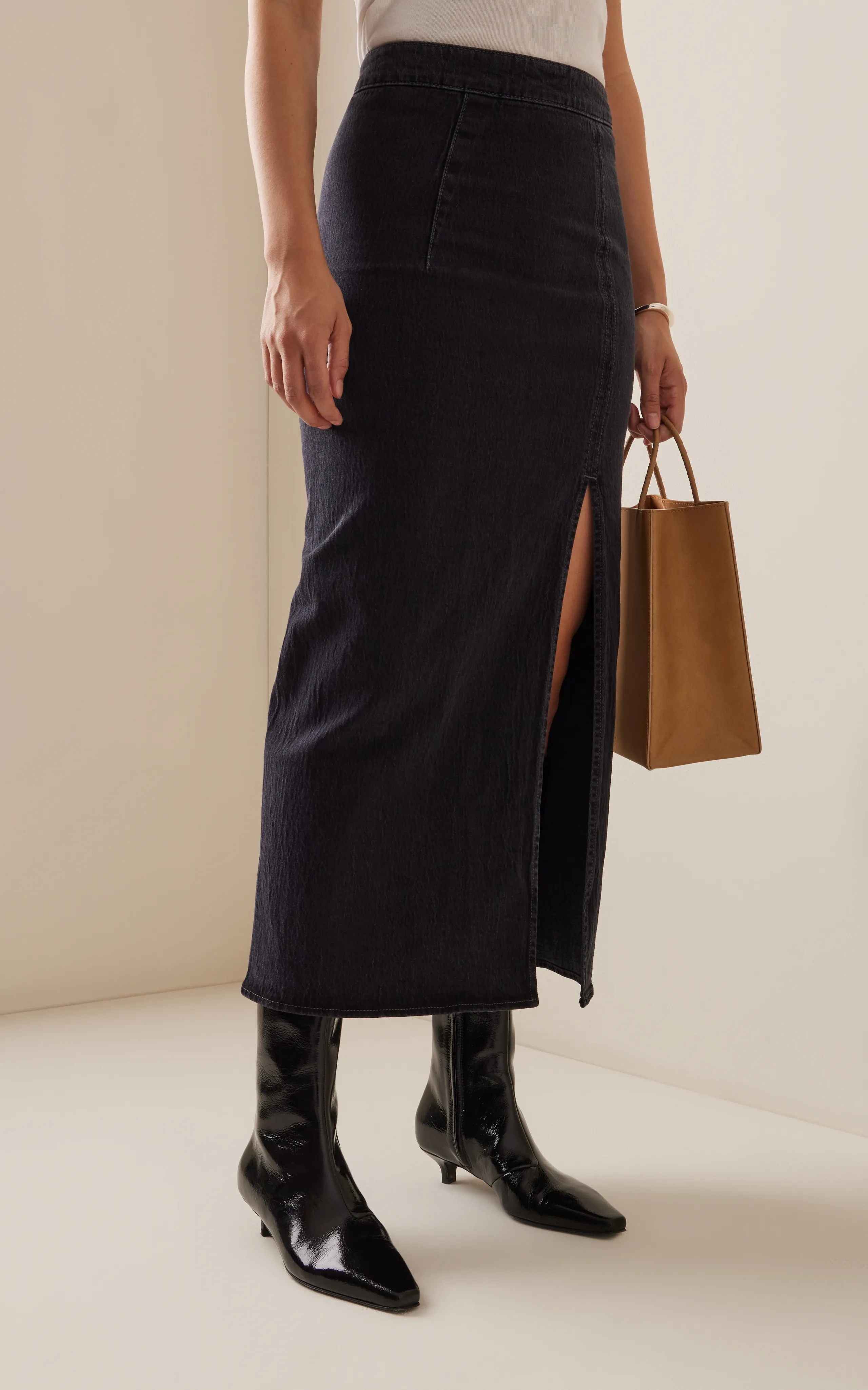 Triarchy Ms. Madison High-Rise Denim Maxi Skirt